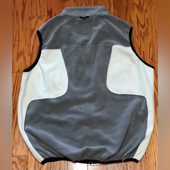Men’s Medium Vintage 1990s Fleece Colorblock Grey White THE NORTH FACE Vest - Picture 9 of 14